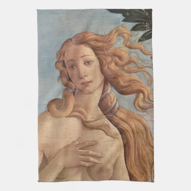 The Birth of Venus (detail) by Sandro Botticelli Kitchen Towel (Vertical)