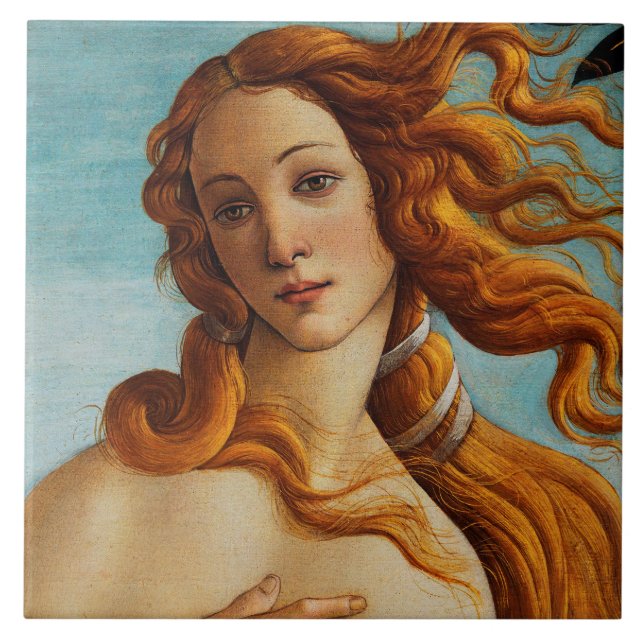 The Birth of Venus (detail), Sandro Botticelli Ceramic Tile (Front)