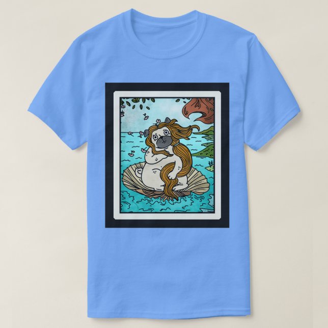 The Birth of Venus Pug T-Shirt (Design Front)