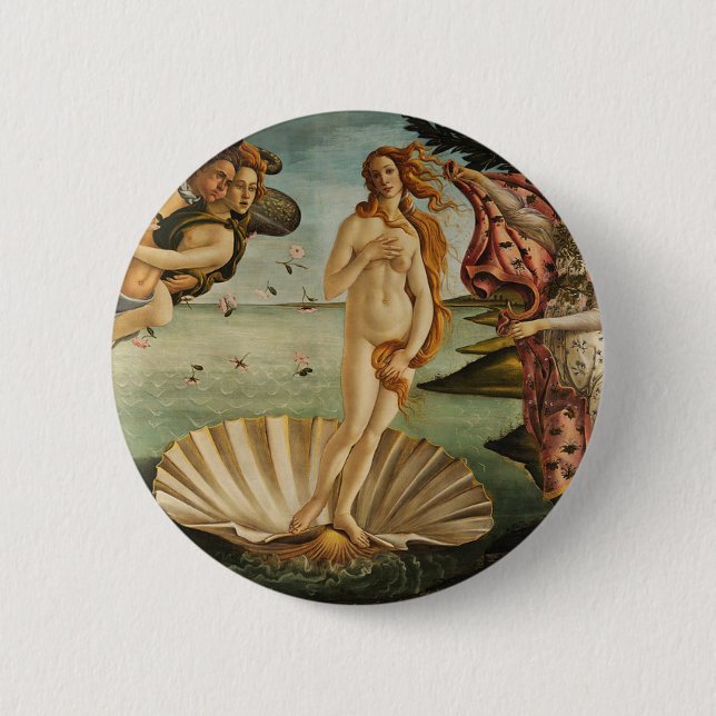 The Birth of Venus - Sandro Botticelli Pinback Button (Front)