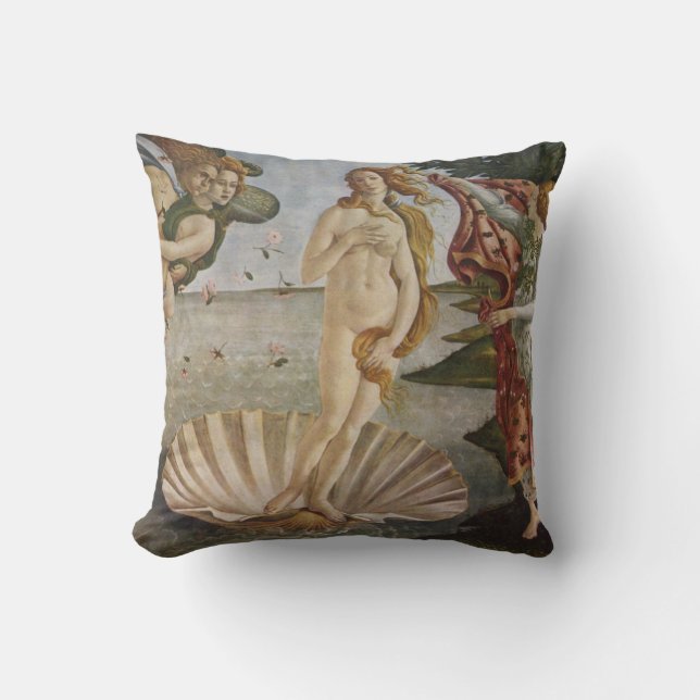 The Birth of Venus Sandro Botticelli Throw Pillow (Front)