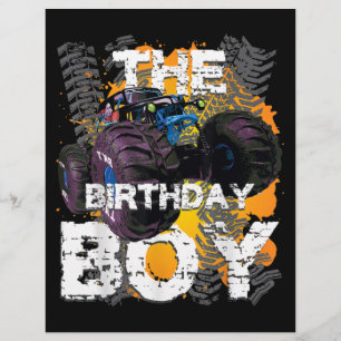 The Birthday Boy Monster Truck Matching Family Letterhead