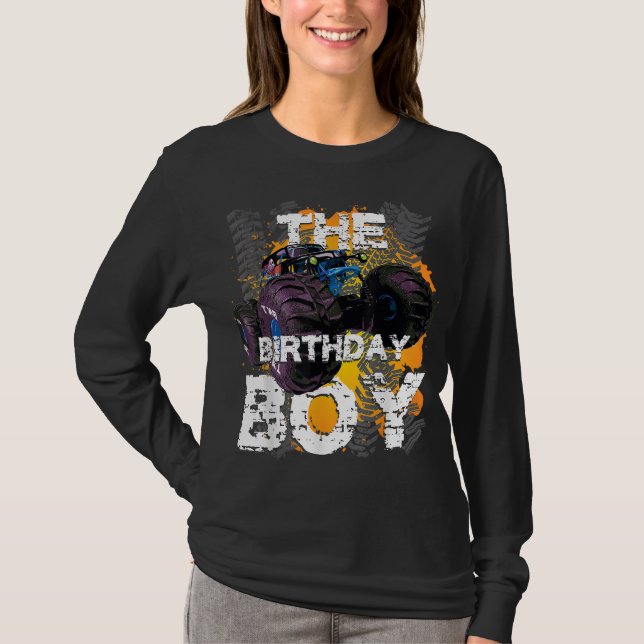 The Birthday Boy Monster Truck Matching Family Par T-Shirt (Front)