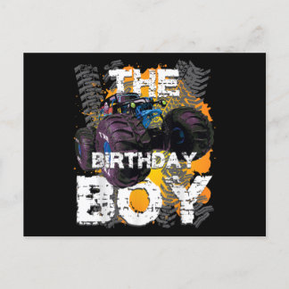 The Birthday Boy Monster Truck Matching Family Postcard