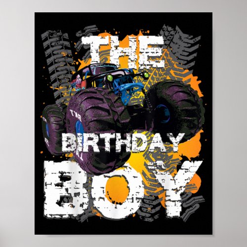 The Birthday Boy Monster Truck Matching Family Poster