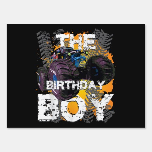 The Birthday Boy Monster Truck Matching Family Sign