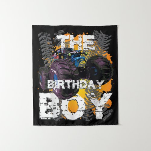 The Birthday Boy Monster Truck Matching Family Tapestry