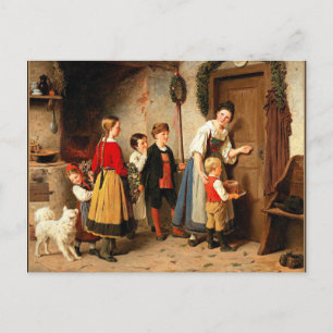 The Birthday Cake, fine art vintage painting Postcard
