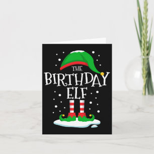 The Birthday Elf Christmas Family Matching Xmas Gr Card