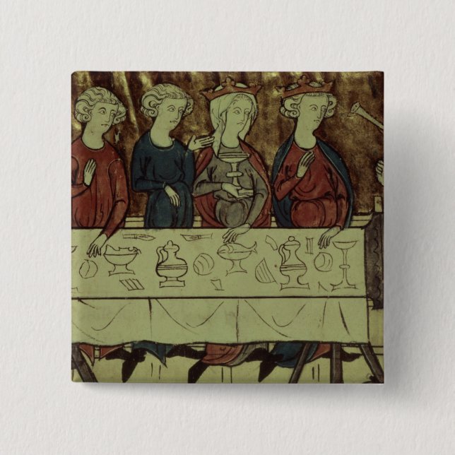 The Birthday Feast of Nubien, King of Armenia Pinback Button (Front)