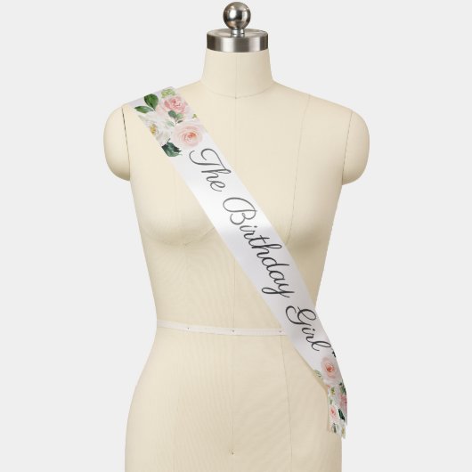 The Birthday Girl - Birthday Sash Airy Blush (Mannequin)