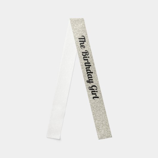 The Birthday Girl - Birthday Sash Silver Glitter (Front)