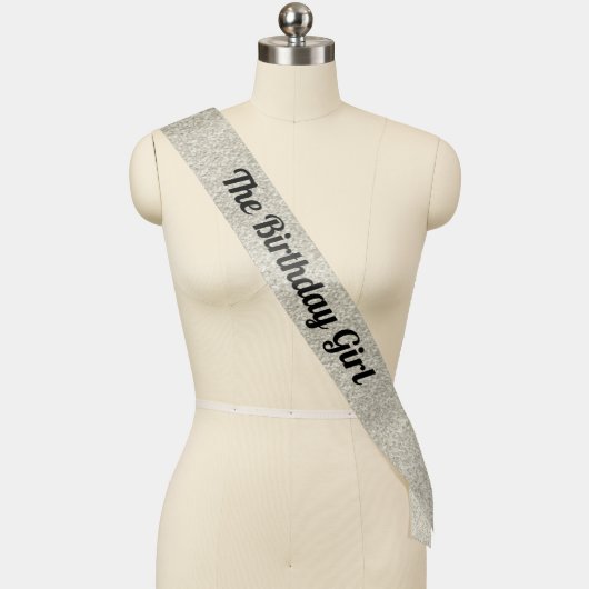 The Birthday Girl - Birthday Sash Silver Glitter (Mannequin)