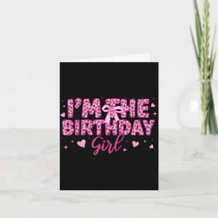 The birthday girl pink leopard cheetah animal card