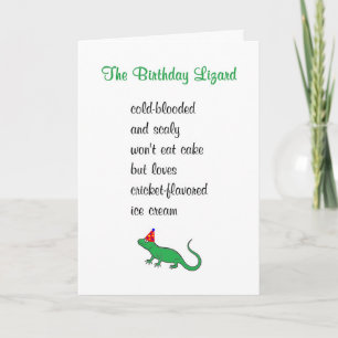 The Birthday Lizard A Funny Happy Birthday Poem Card