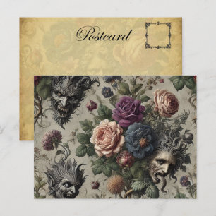 The Birthday Party – Gothic Victorian Floral  Holiday Postcard