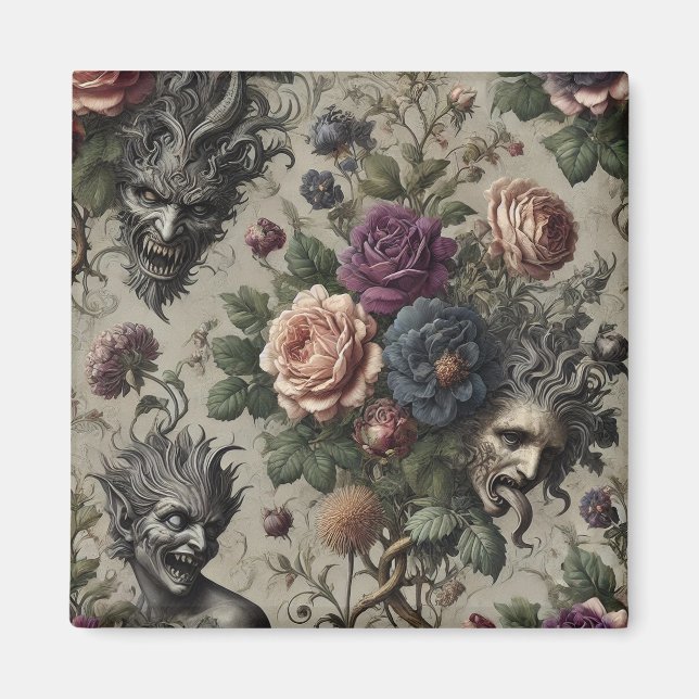 The Birthday Party – Gothic Victorian Floral  Magnet (Front)