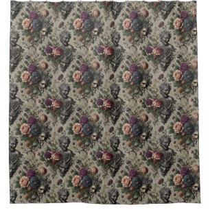 The Birthday Party – Gothic Victorian Floral  Shower Curtain