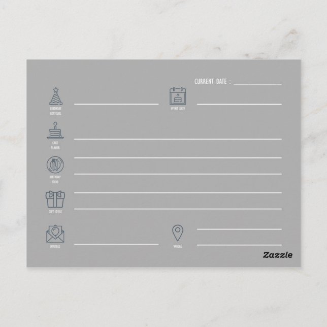 The Birthday Plan : Postcard (Back)