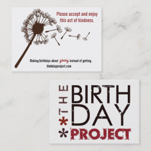 The Birthday Project Leave-Behind Cards