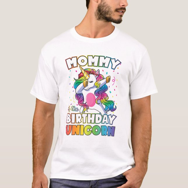 the Birthday Unicorn Dabbing T-Shirt (Front)