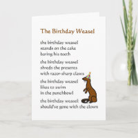 The Birthday Weasel - a funny birthday poem
