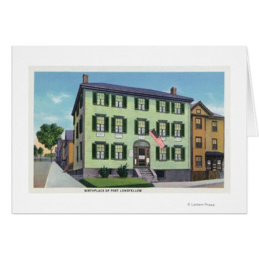 The Birthplace of the Poet Longfellow Cards (Front Horizontal)