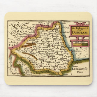 The Bishopprick of Durham County England Old Map Mouse Pad