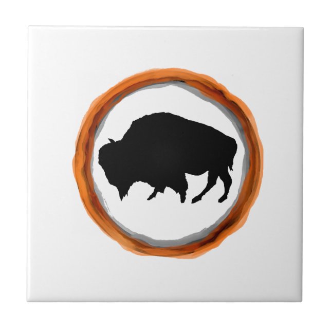 THE BISON CYCLE CERAMIC TILE (Front)