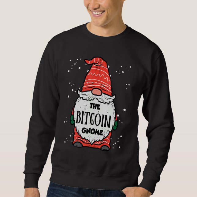 The Bitcoin Gnome Crypto Matching Christmas Family Sweatshirt (Front)