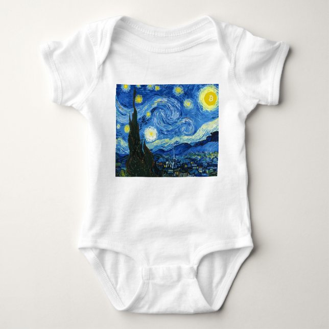 The Bitcoiny Night Baby Bodysuit (Front)