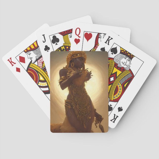 The Black African Queen Art  Poker Cards (Back)