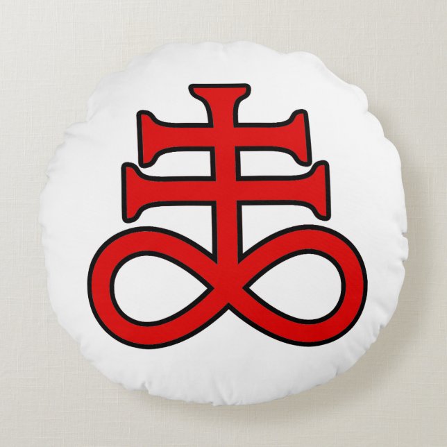The Black Alchemist Cross Round Pillow (Front)