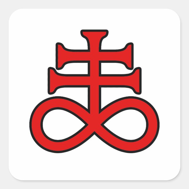 The Black Alchemist Cross Square Sticker (Front)