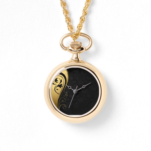 The  Black and Gold  Elegant Watch (Front)