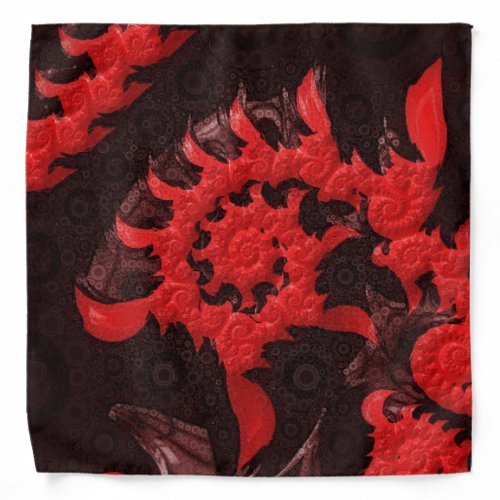 The Black and Red Spiral Kiss of a Scorpion Bandana