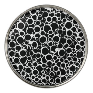 the black and white bubbles golf ball marker