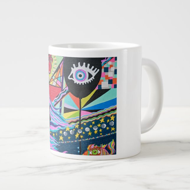 The Black Balloon Large Coffee Mug (Front Right)