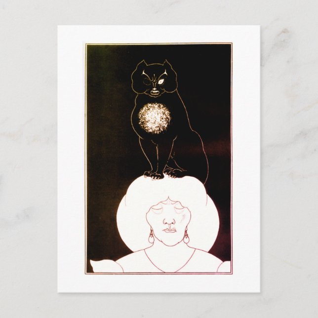 The Black Cat, Aubrey Beardsley Postcard (Front)