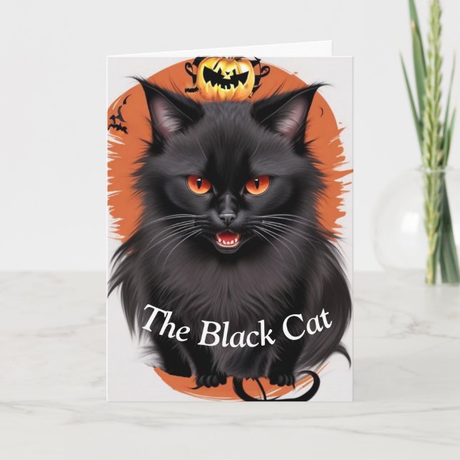 The Black Cat Halloween Card (Front)