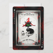 The Black Cat Joker Halloween Playing Card