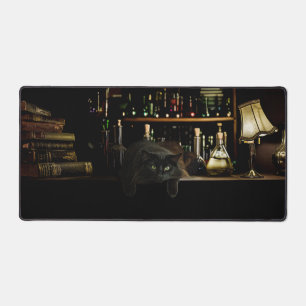 The Black Cat of the Library Arcanum Desk Mat