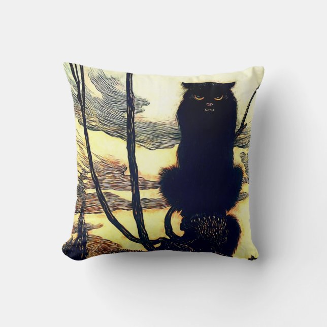 The Black Cat Pillow (Front)