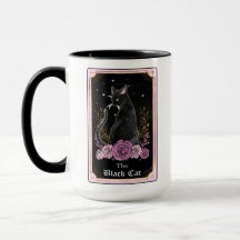The Black Cat Tarot Card Pink Witchy Celestial