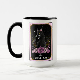 The Black Cat Tarot Card Pink Witchy Celestial Mug