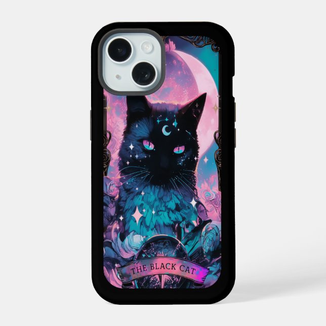 The Black Cat Tarot Card Witchy Vibes iPhone case (Back)