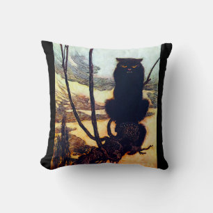 The Black Cat Throw Pillow