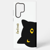 The Black cat watching you with Golden eyes custom