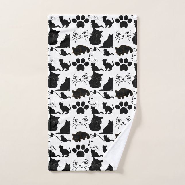 THE BLACK CATS PATTERNS  HAND TOWEL  (Hand Towel)
