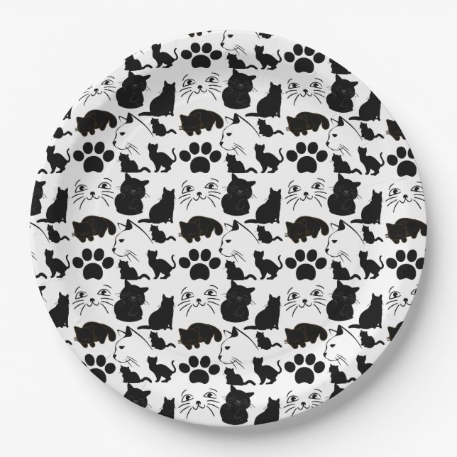 THE BLACK CATS PATTERNS   PAPER PLATES (Front)